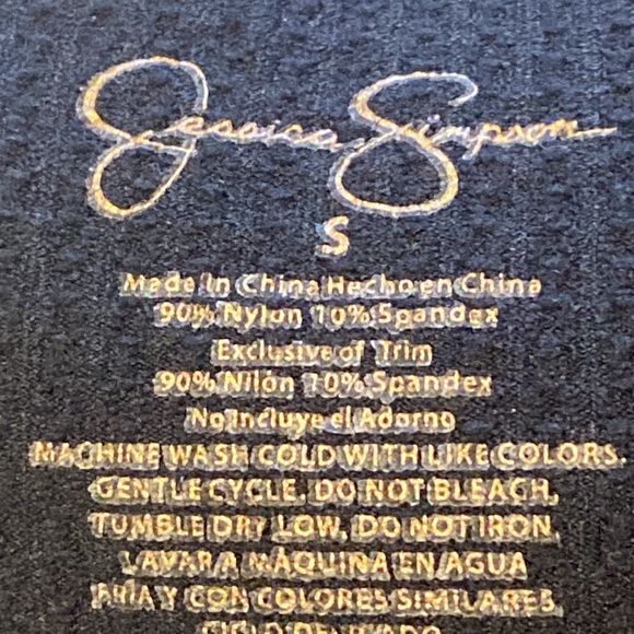 Small Jessica Simpson Sports Bra Stretchy Crop Tank Top Bralette Black - Picture 11 of 11